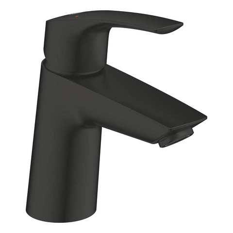 Grohe Eurosmart Wastafelmengkraan - S-size - met push-open waste - schuin - matte black (mat zwart) SW1077389