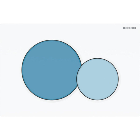 Geberit Sigma01 bedieningsplaat - 2-toets spoeling - rond - wit/oceaanbl./lichtbl. SW1119436