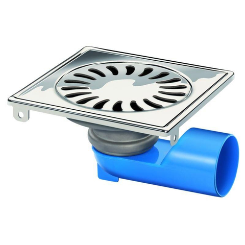 Van Den Berg siphon de sol 15x15cm sortie universelle 40/50mm inox GA19129