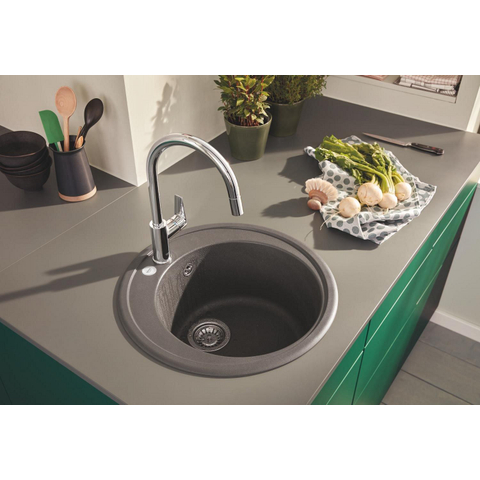 Grohe BauEdge Keukenmengkraan - C-uitloop - uittrekbare mousseur - chroom SW930438
