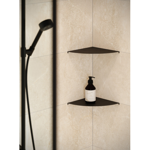 Looox Storage collection hoekplanchet - 30cm - afgerond - mat zwart SW1150270