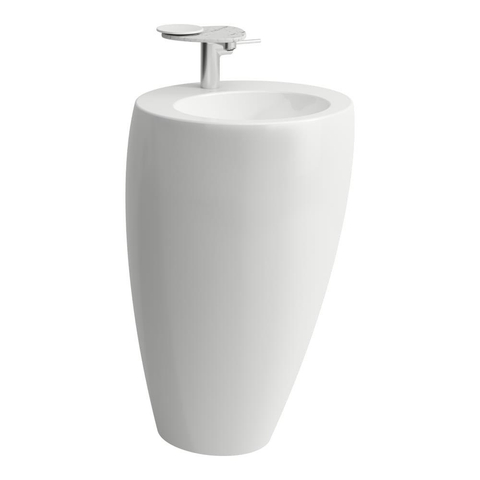 Laufen Alessi One staande wastafel 53x52x85cm 1 kraangat incl. clou met geïntegreerde zuil uit één stuk keramiek lcc-wit 0080140