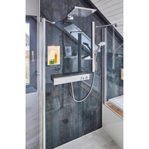 Hansgrohe Raindance e Square - hoofddouche E300 - 1jet - met douchearm 39cm - 30x30cm - hoogglans chroom SW157192