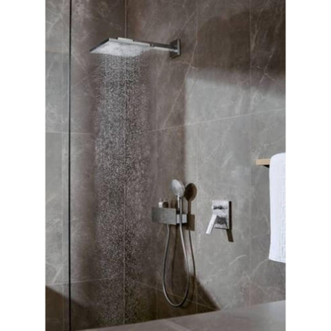 Hansgrohe Raindance e Square - hoofddouche E300 - 1jet - met douchearm 39cm - 30x30cm - hoogglans chroom SW157192