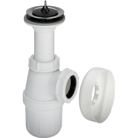Viega siphon à tasse en plastique 5/4 sans tube mural avec rosace 0520934
