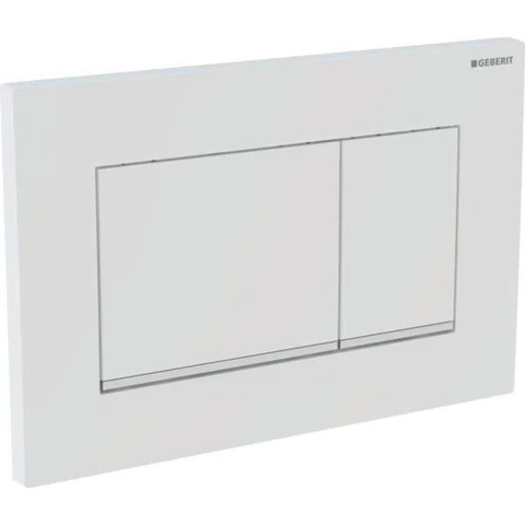 Geberit Sigma20 bedieningsplaat - 2-toets spoeling - rechthoekige knoppen - wit/glans chroom/wit - dualflush - glans wit SW61798