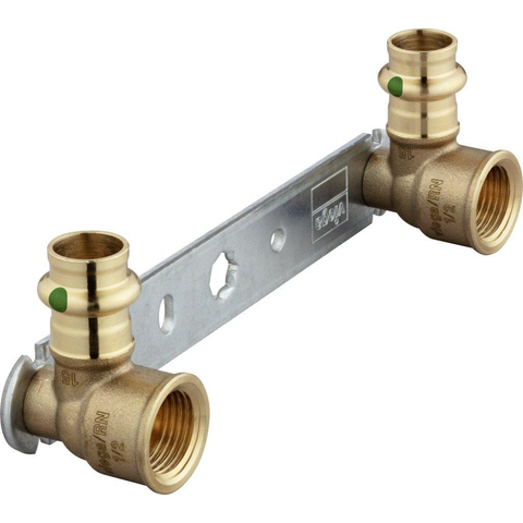 Viega Profipress Support mural SC filetage intérieur 15x1/2 entraxe 150mm plat bronze 7541574
