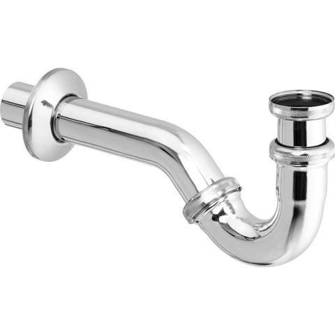 Viega siphon tubulaire pour bidet avec tube mural 5/4 avec rosace chrome 0510254