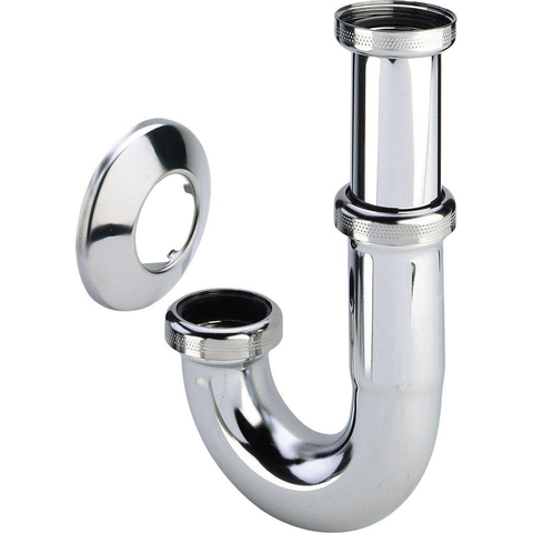 Viega siphon tubulaire sans tube mural 6/4 avec rosace chrome 0500186
