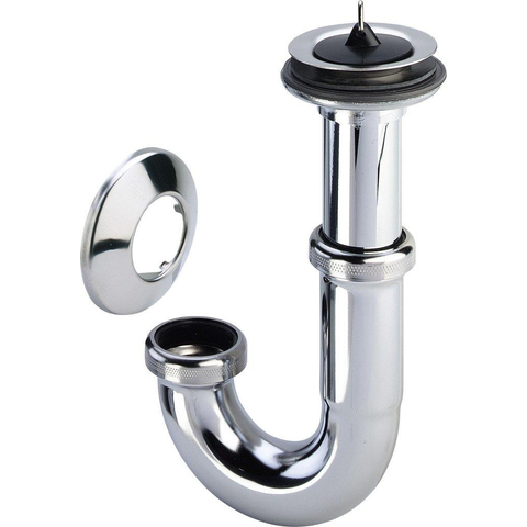 Viega siphon à tube de bonde sans tube mural 5/4 avec rosace chrome 0500275