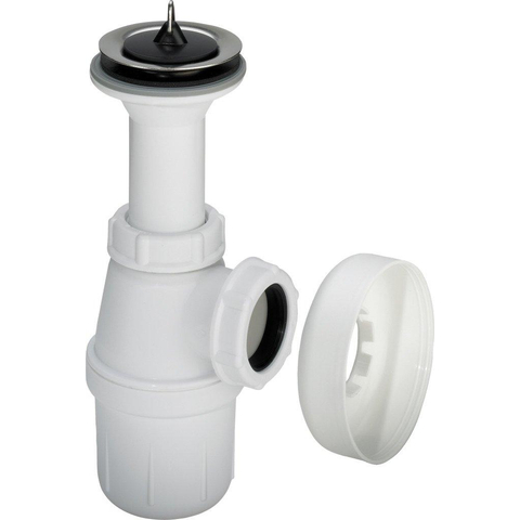Viega siphon à tasse en plastique 5/4 sans tube mural avec rosace 0520934