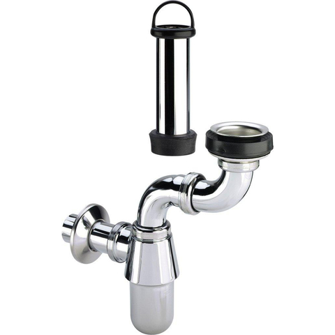 Viega siphon à gobelet gain de place ergonomique avec tube de trop-plein chrome 0080055