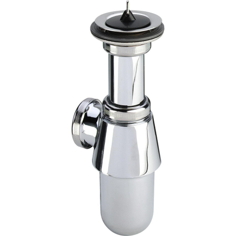 Viega Project uni siphon gobelet à bouchon 1 1/4 sans tube mural et rosace chrome GA29284