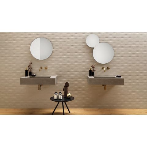 Ceralto Silevo Mineral Wall Carve Carreau mural - 40x80cm - 8.5mm - rectifié - Whittle ivory SW653205