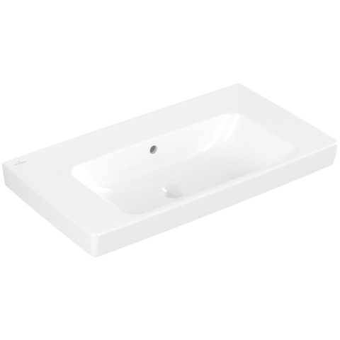 Villeroy & Boch Architectura wastafel - 80x44.5cm - zonder kraangat - met overloop CeramicPlus - White Alpine (glans wit) SW1162264