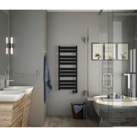 Zehnder Zeta sèche-serviettes - 56.8x167.4cm - électrique - 750 watts - noir mat SW878385