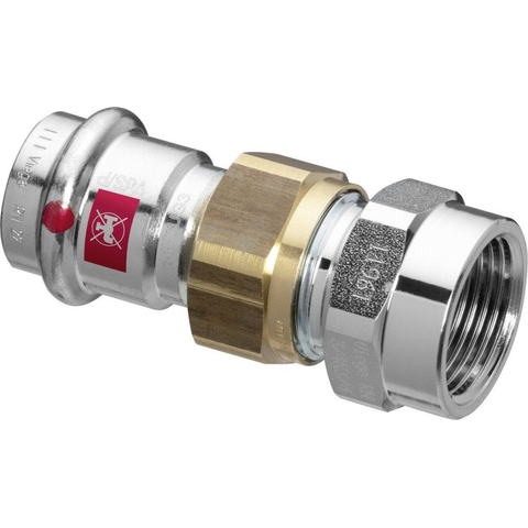 Viega Prestabo Raccord 3 pièces galvanisé 15x1/2 filetage intérieur 7542017