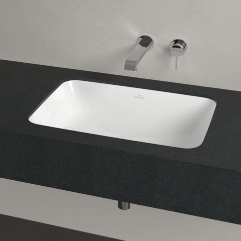 Villeroy & Boch Architectura Lavabo encastré par le dessous - 570 x 370 x 175 mm - Blanc Alpin CeramicPlus - sans trop-plein SW762319