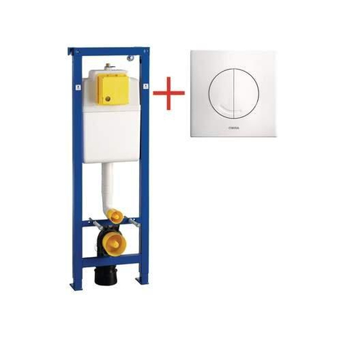 Wisa XS inbouwreservoir - 38x16x118cm - frontbediening - met Argos bedieningsplaat - glans wit 0704406
