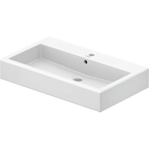 Duravit Vero lavabo - 80x47x17.5cm - rectangulaire - 1 trou de robinet - Wondergliss - blanc 0290113