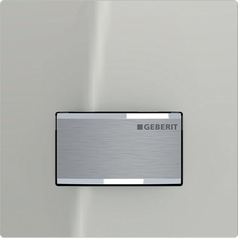 Geberit type 50 urinioir bedieningsplaat - pneumatisch - vierkant - glas zandgrijs SW568467