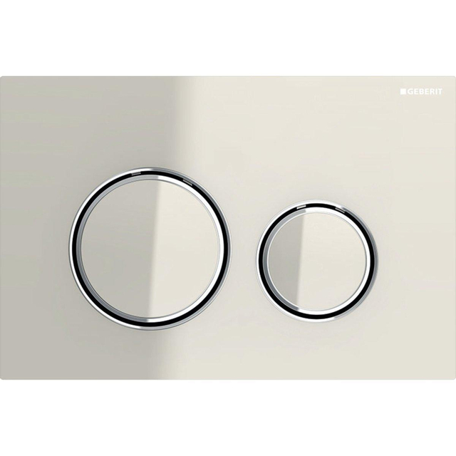 Geberit Sigma50 bedieningsplaat - 2-toets spoeling - ronde knoppen - chroom/zandgrijs 115.884.JL.1