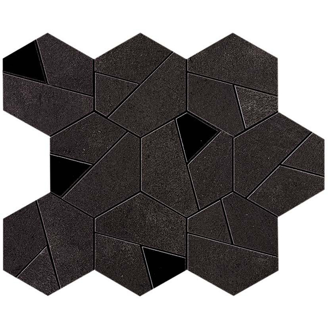 Atlas Concorde Boost Mozaiektegel - 25x30cm - 9mm - gerectificeerd - Porcellanato - Tarmac (Zwart) 1664684
