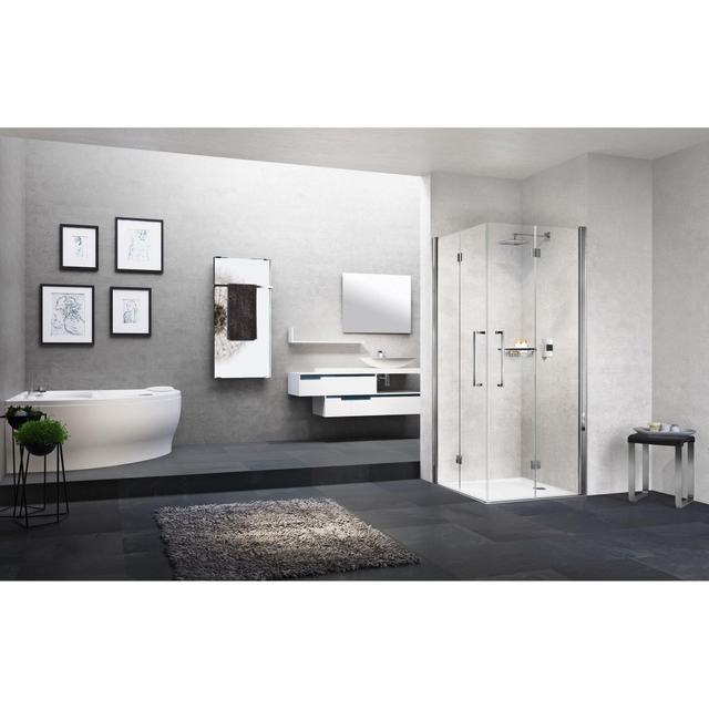 Novellini Young hoekinstap vouw 105-107cm helder zwart y22gs105-1h