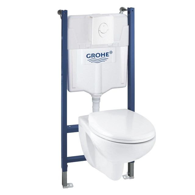 GROHE Universeel toiletset inbouwreservoir toiletzitting bedieningsplaat wit glans Wit 39398000