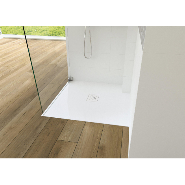 Kinedo Kinesurf douchebak - 90x90cm - inbouw - zaagbaar - Biocryl/Biotec wit glans rd1701ad