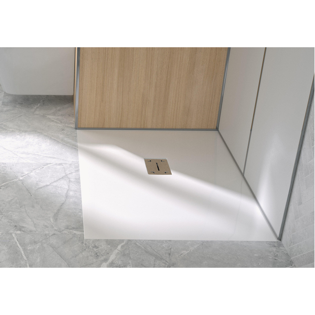 Kinedo Kinefirst neo douchebak - 140x90cm - inbouw/opbouw - zaagbaar - biocryl /Biolith wit glans rd476