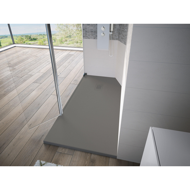 Kinedo Kinesurf douchebak - 90x90cm - Inbouw/opbouw - zaagbaar - Biocryl/Biotec taupe mat rd1701tg