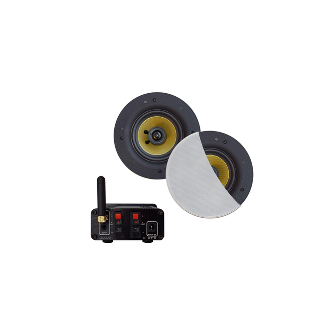 Aquasound Bluetooth Audio bluetooth audiosysteem (30 watt-bt4.0-auto-aux) met rumba speakerset (wit)
