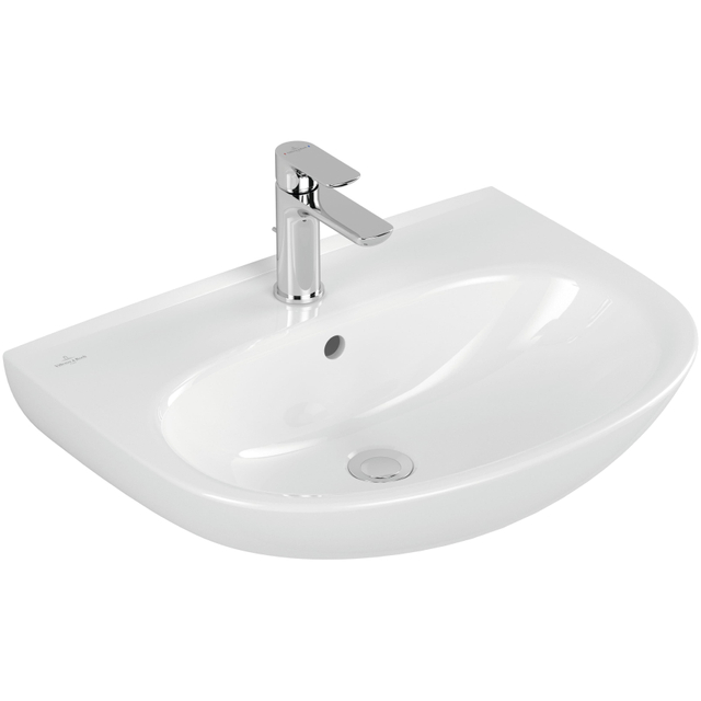 Villeroy & Boch O.novo Wastafel - 60x46x18cm - glans wit Alpin (wit) - met overloop 4a406001