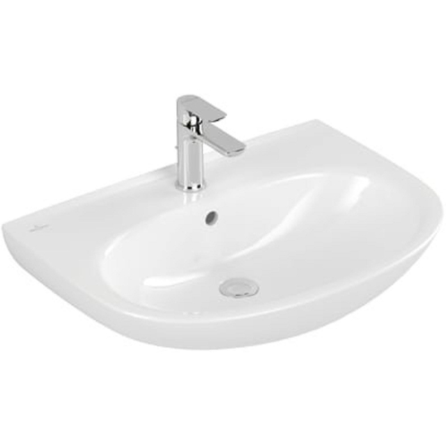 Villeroy & Boch O.novo Wastafel - 65x48x18cm - glans wit Alpin (wit) - met overloop 4a406501