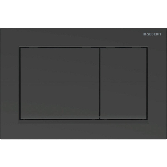 Geberit Omega20 bedieningsplaat - 2-toets spoeling - rechthoekige knoppen - matzwart/zwart/matzwart 115.080.16.1