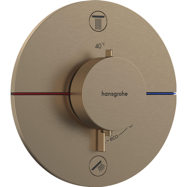 Hansgrohe Showerselect thermostaat inbouw voor 2 functies brushed bronze 15556140