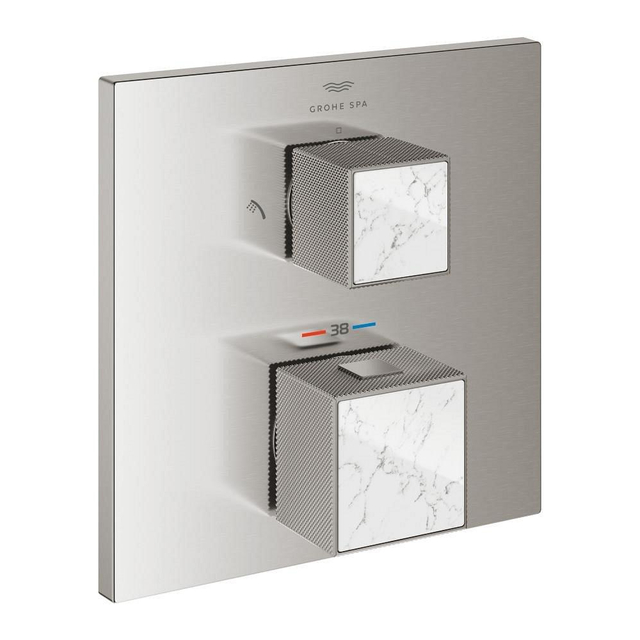 Grohe Grohtherm cube afdekset thermostaat m-omstel white s.steel 24429dc0