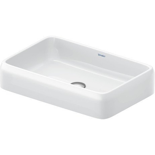 Duravit Qatego opzetwastafel 60x40cm z/kr.gat z/overl. h.gl. wit 2383602079