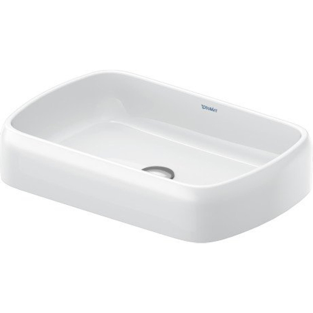 Duravit Qatego opzetwastafel 60x40cm z/kr.gat z/overl. h.gl. wit 2384600079