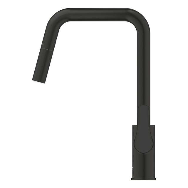 GROHE Eurosmart Keukenmengkraan - uittrekbare uitloop - 2 straalsoorten - matte black 306192430