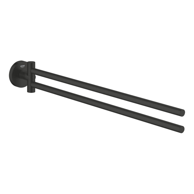 GROHE Essentials Handdoekhouder - 44cm - 2-delig - draaibaar - matte black 1024672430