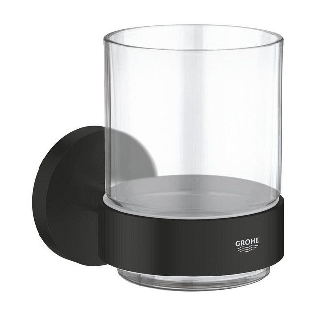 Grohe Essentials Glas - 10.6x9.9cm - met houder - matte black 1022562430
