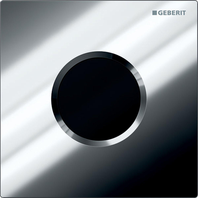 Geberit type 01 urinioir bedieningsplaat - batterij - rond - glans chroom 116.031.21.5