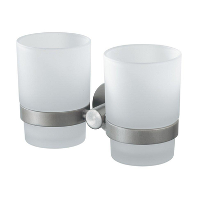 Haceka Kosmos Porte-gobelets double - verre - chrome mat
