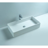 Ideavit Solidtop Lavabo à poser 80x40x15cm rectangulaire sans trou pour robinetterie 1 vasque Solid surface blanc SW85919