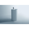 Ideavit Solidroll Lavabo sur pied 45x45x90cm rond sans trou pour robinetterie 1 vasque Solid surface blanc SW85946