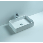 Ideavit Solidtop Lavabo à poser 60x40x15cm rectangulaire sans trou pour robinetterie 1 vasque Solid surface blanc SW85918
