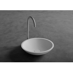Ideavit Solidfox Lavabo à poser 35x35x9cm rond sans trou pour robinetterie 1 vasque Solid surface blanc SW85916