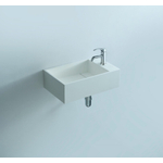 Ideavit Solidcube Lavabo WC 40x22x10cm rectangulaire 1 trou pour robinetterie 1 vasque Solid surface blanc SW85923